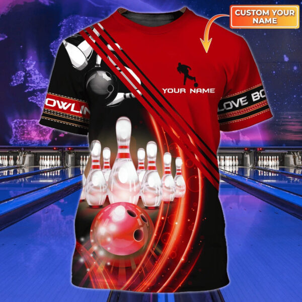 Personalized Colorful Bowling Shirt Men Women 3D T Shirt For Bowling Team Unifrom