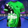 Personalized Colorful Bowling Shirt Men Women 3D T Shirt For Bowling Team Unifrom