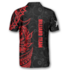 3D All Over Print Red Black Tribal Custom Billiard Polo Shirts for Men, Billiard Team Uniform