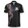 Us Flag Smoke Custom Bowling Jerseys for Men, Uniform Shirt for Bowling Team, Bowler