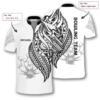 White Tribal Custom Bowling Jerseys for Men, Custom Name Team Bowling Shirt