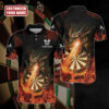 Personalized Name Dragon Fire Darts All Over Printed Unisex Shirt, Uniform for Dart Team, Dart Player